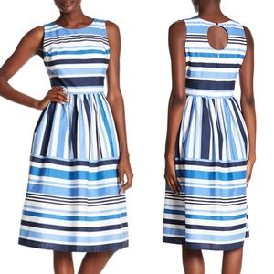Vince Camuto Striped Sleeveless Midi Dress E35
